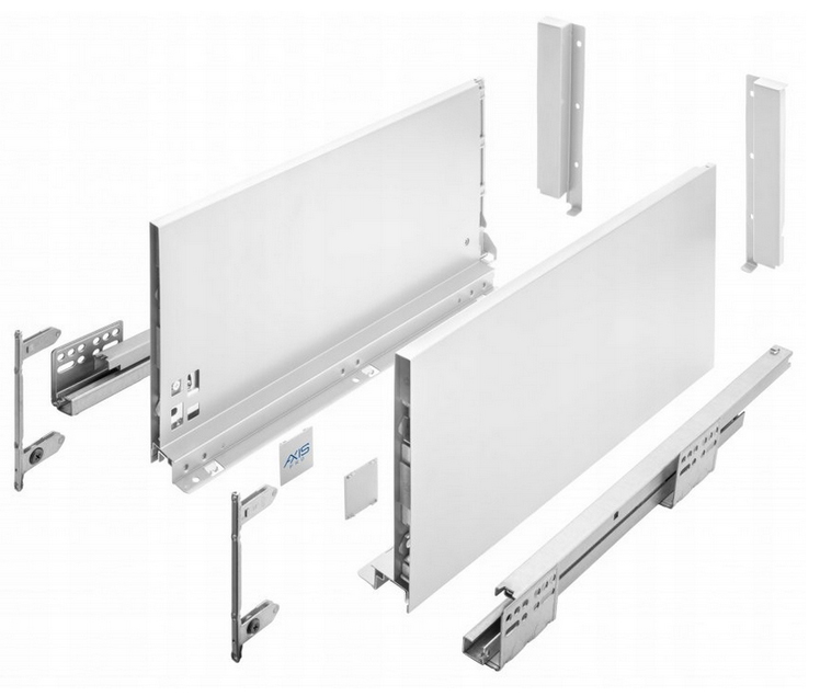 Szuflada Gtv Axis Pro B. Wysoka L400 H199 Biała Cichy Domyk Pełen Wysuw