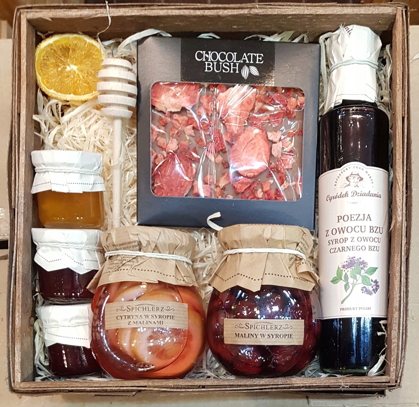 Levně Dárková Sada Dárková Dárek Čokoláda Med Zavařenina Džem Sirup