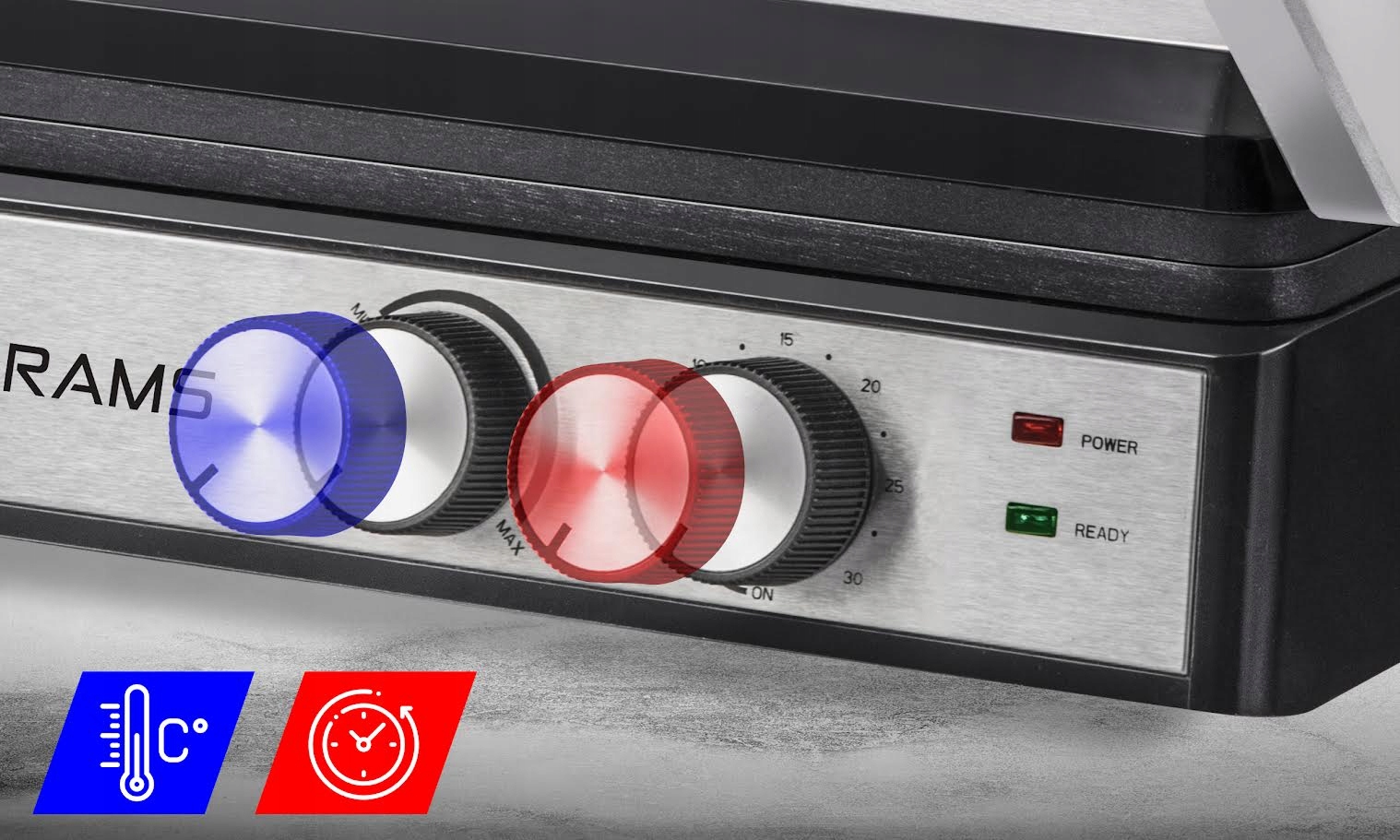 OPIEKACZ GRILL TOSTER ELEKTRYCZNY 3W1 Z REGULACJĄ TEMPERATURY TIMEREM MOCNY Marka Abrams