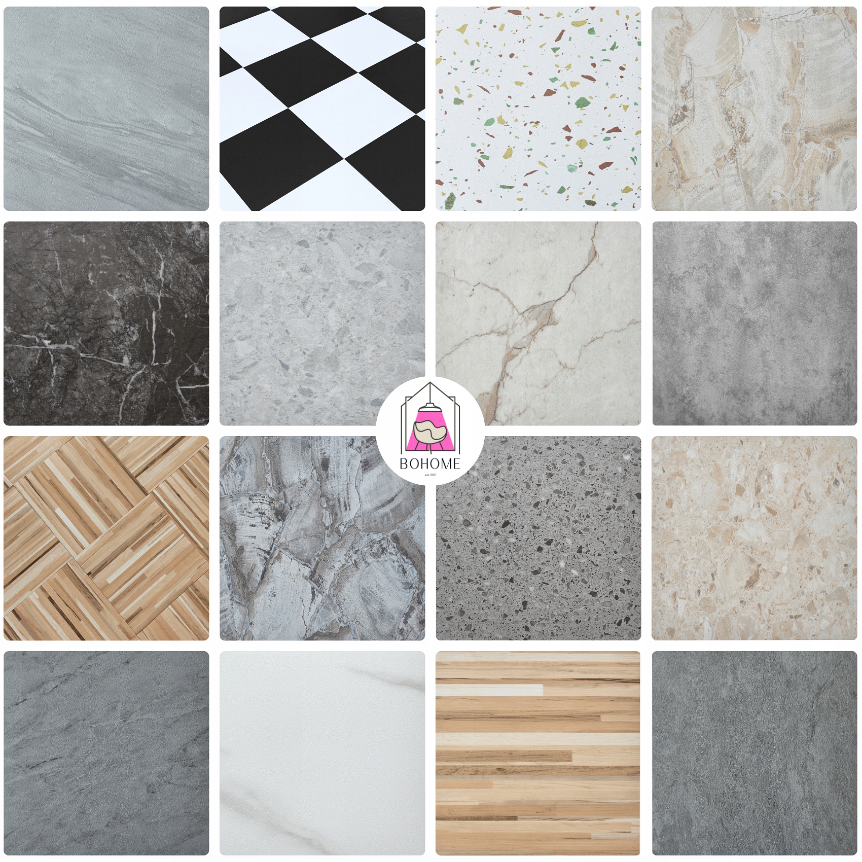 Płytka Winylowa Samoprzylepna 1 SZTUKA Wodny SZARY MARMUR Kafle Panel Liczba m² w opakowaniu 0.093