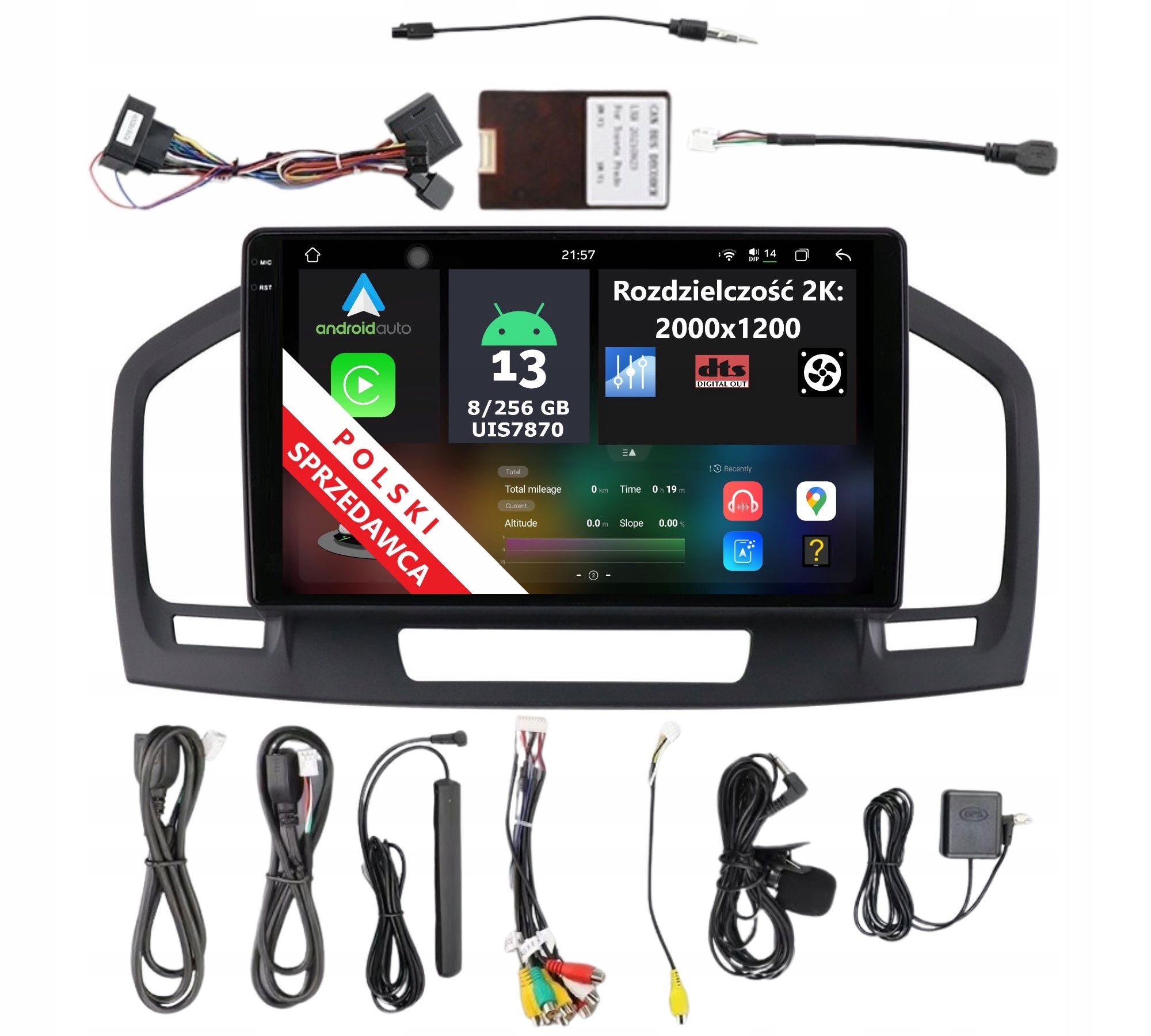 2K Hd Navigace Rádio 2DIN Android Opel Insignia A 8/256 Gb Dsp Carplay Lte