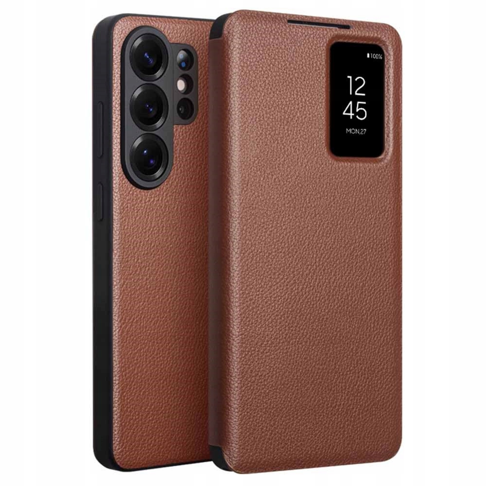 Qialino Kožené Flipové Pouzdro Smart View Leather Case Pro Galaxy S26 Ultra