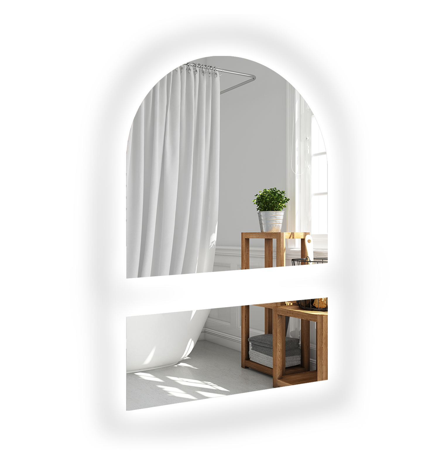 Zrcadlo Frank Ve Dvou Částech s Led podsvícením 80x160