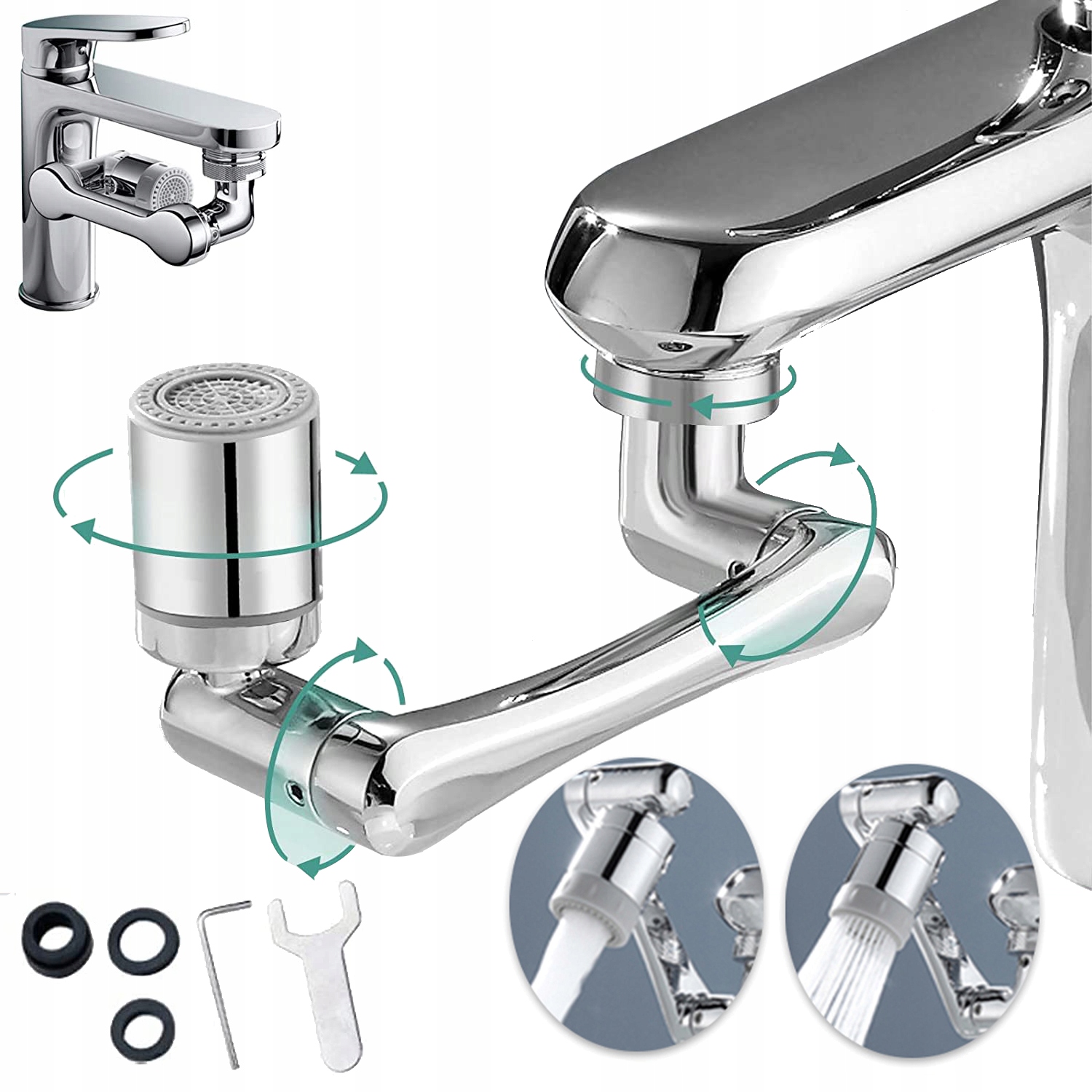 

1440°AERATOR Przedłużka Do Kranu Baterii Perlator