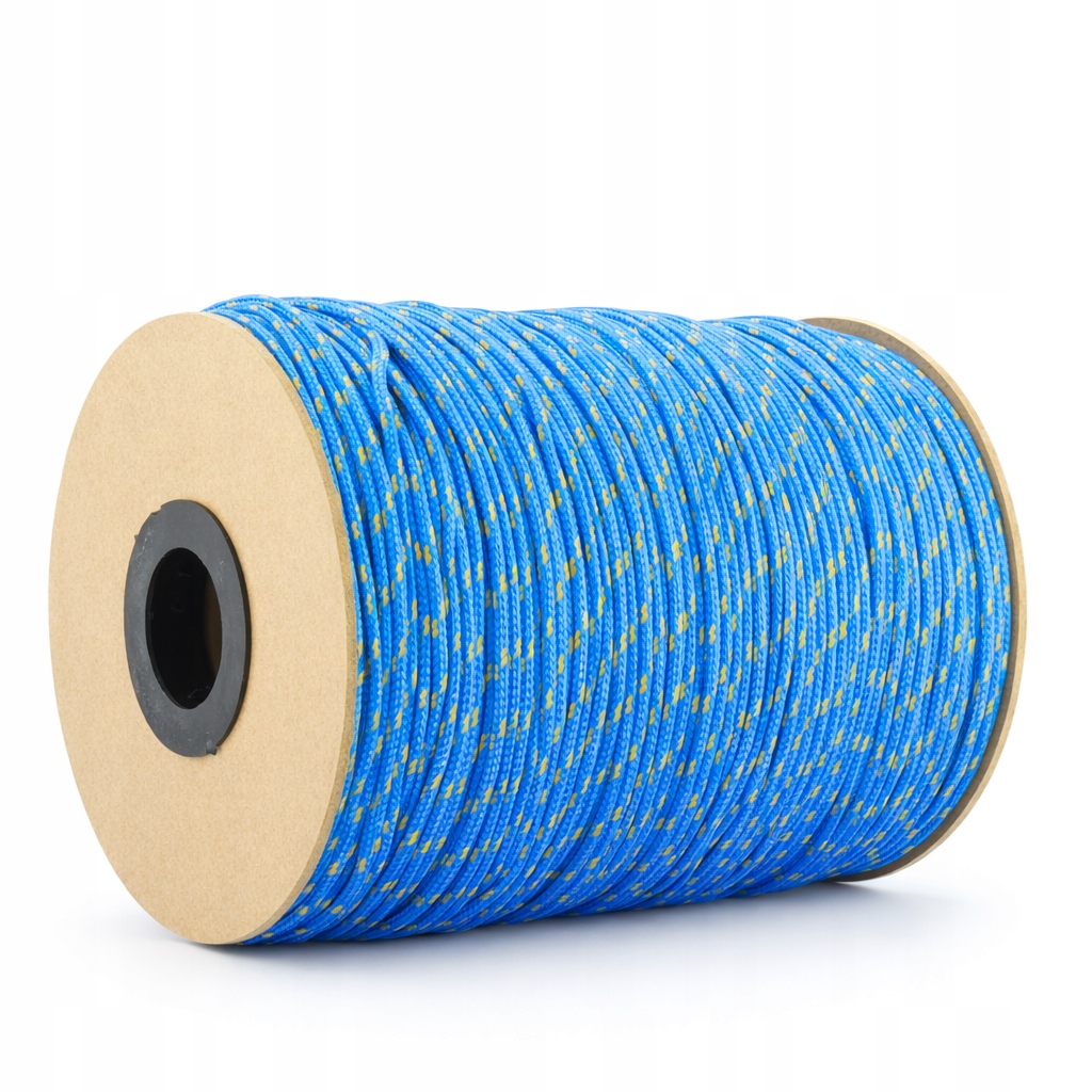 Polypropylenové lano Pp 4 mm × 400 m modré (žluté skvrny) na roli