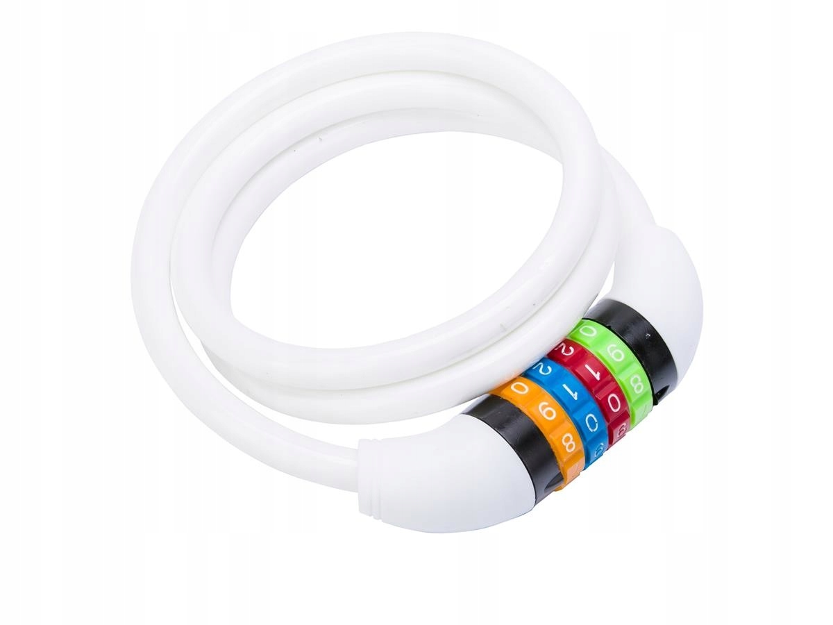 ZAMKNIĘCIE DO ROWERU LINKA SPIRALA NA SZYFR ROMET 100 CM BIAŁE