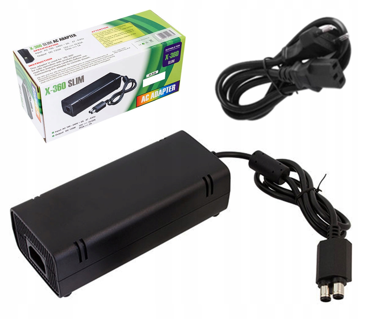 ZASILACZ DO KONSOLI MICROSOFT XBOX 360 SLIM 135W 230V DIODA LED KX5 EAN (GTIN) 5907621809652