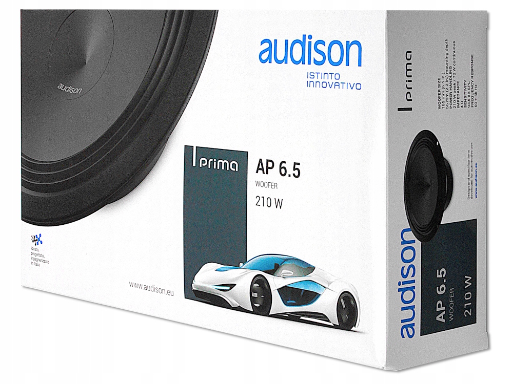 4 GŁOŚNIKI SAMOCHODOWE AUDISON 165MM BASOWE 210W DO SEAT ALTEA PRZÓD + TYŁ Impedancja znamionowa 4 Ω