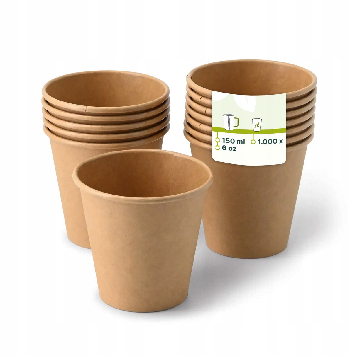 Papírové kelímky Kraft 180 ml – 1000 ks Biologicky rozložitelné, bez plastů