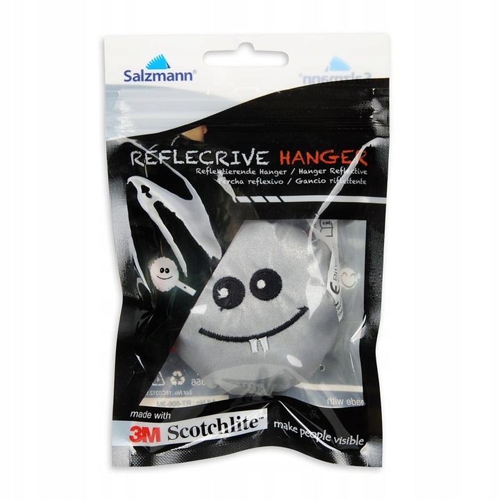 3M MASKOTKA ODBLASKOWA ZAWIESZKA PRZYWIESZKA ODBLASK EMOTIKON EMOJI EMOTKA Kolor szary