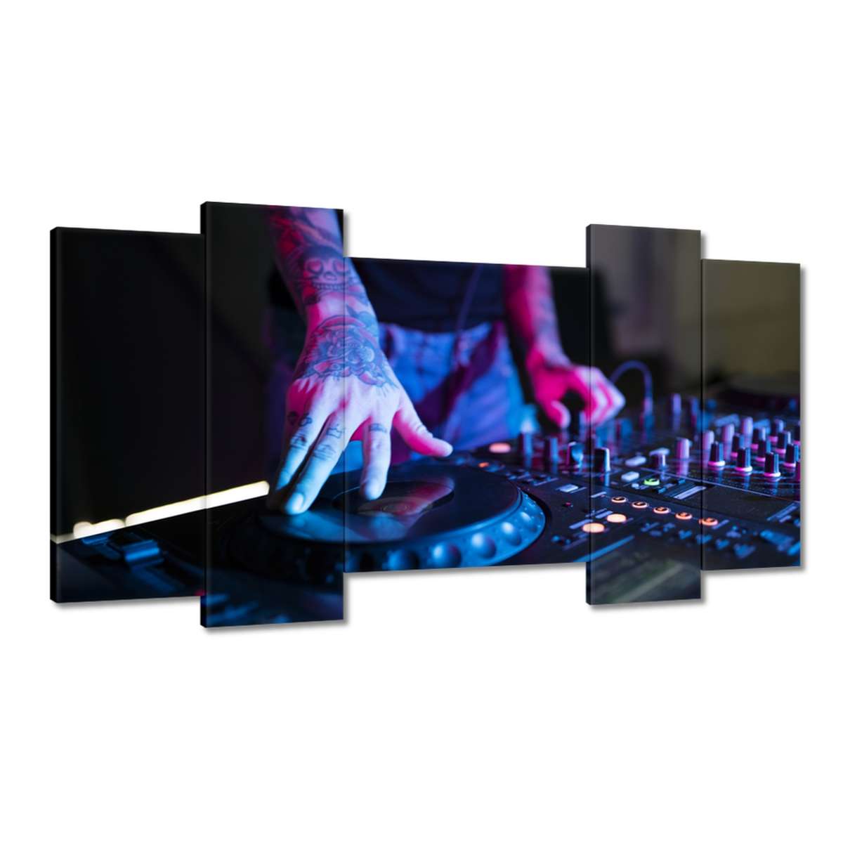 Obrazy 120x65 Ruční mixážní pult Dj stanice
