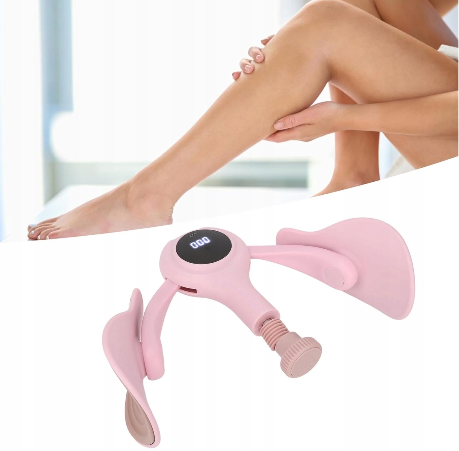 Przyrząd do Ćwiczeń Ud, Brzucha, Rąk z Licznikiem - Motylek , Agrafka Kolor dominujący róże i fiolety