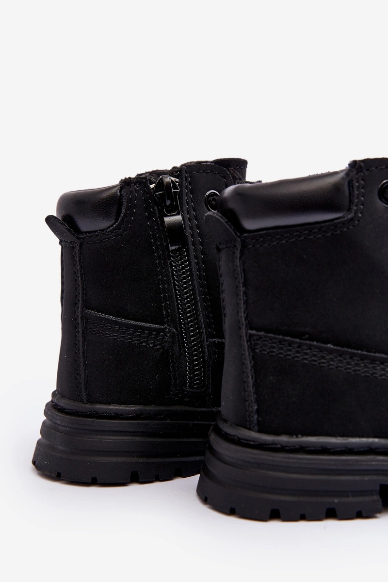 BOTKI TRAPERY DZIECIĘCE OCIEPLANE NA SUWAK CZARNE 25 Rodzaj zapięcia Suwaki