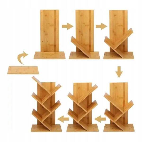 ECARLA regał 5 półek na książki na biurko SZ36JBR Głębokość mebla 15.5 cm