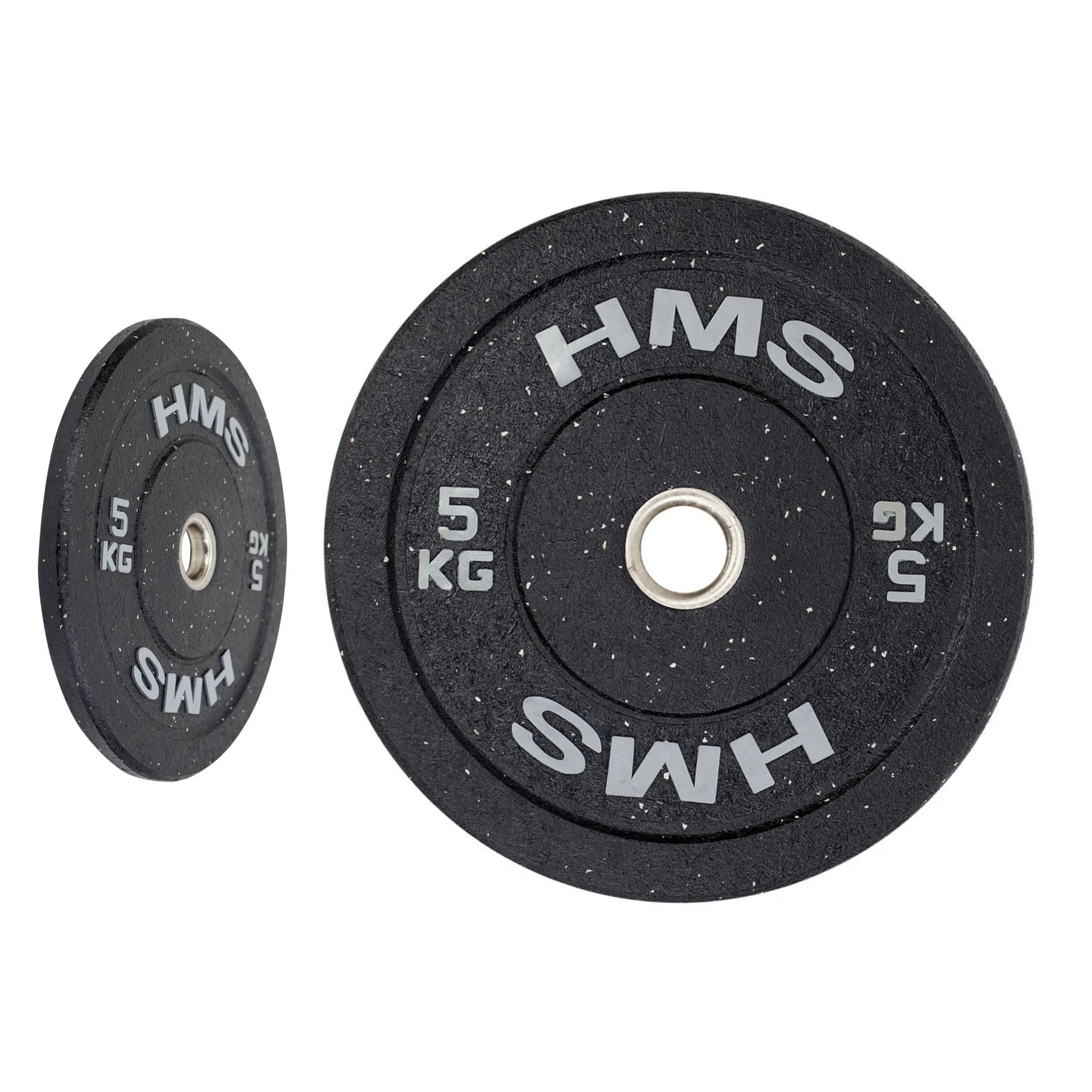 Závaží gumové olympijské bumper 5 kg talíř osa 51 mm pro cvičení Hms