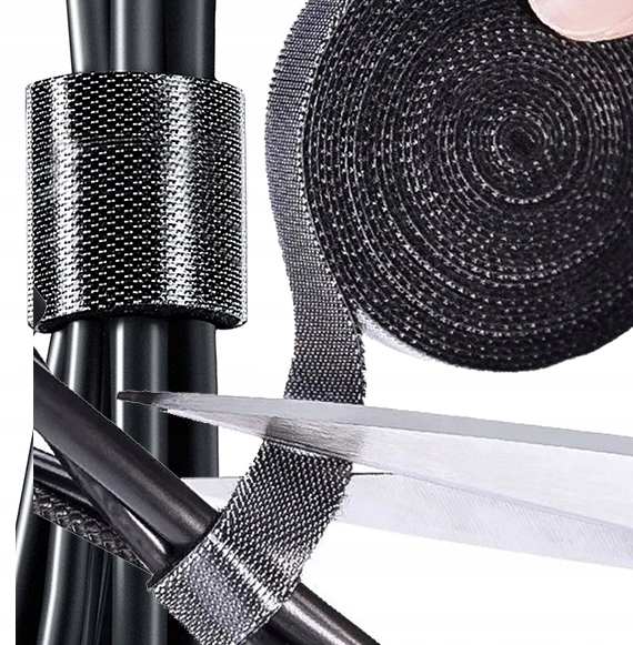 WYTRZYMAŁA UNIWERSALNA TAŚMA RZEPOWA RZEP 1,5cm ORGANIZER DO KABLI 2M