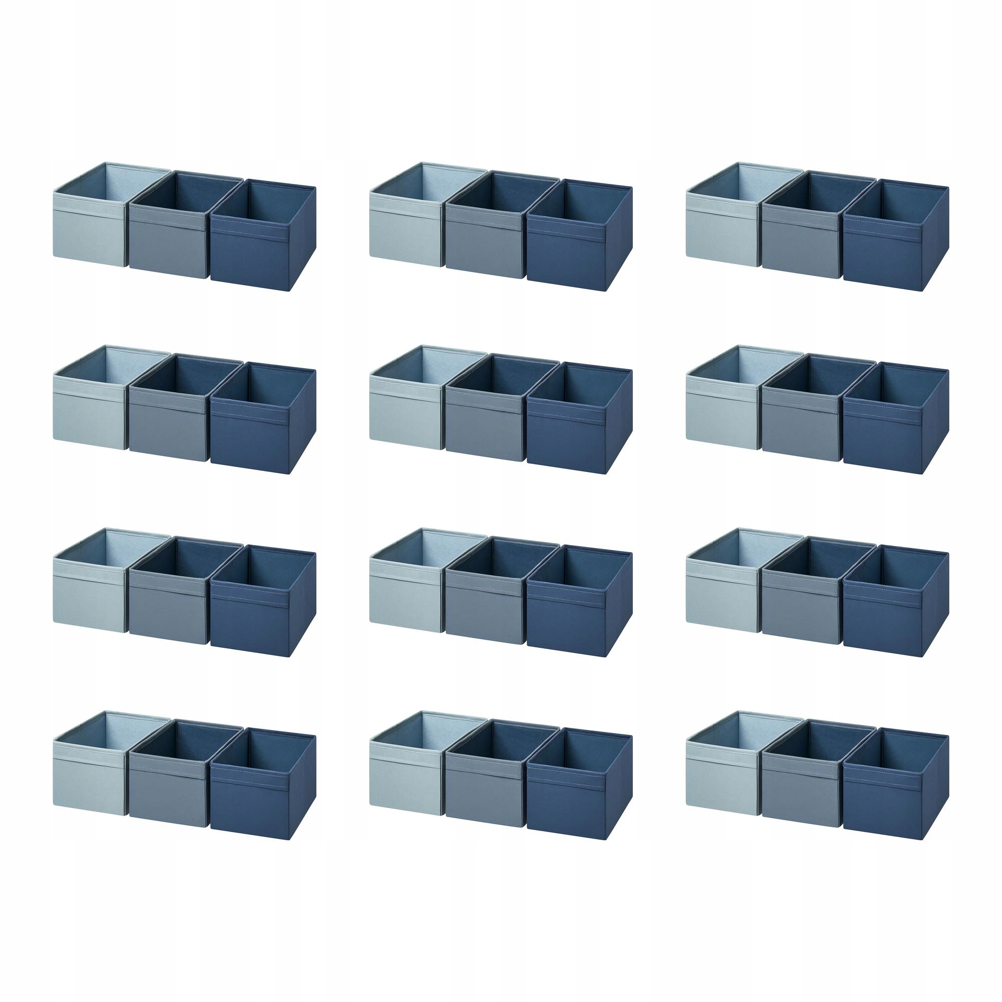 12 ks Organizační krabičky modré 3 ks 18x25x15 cm Drona