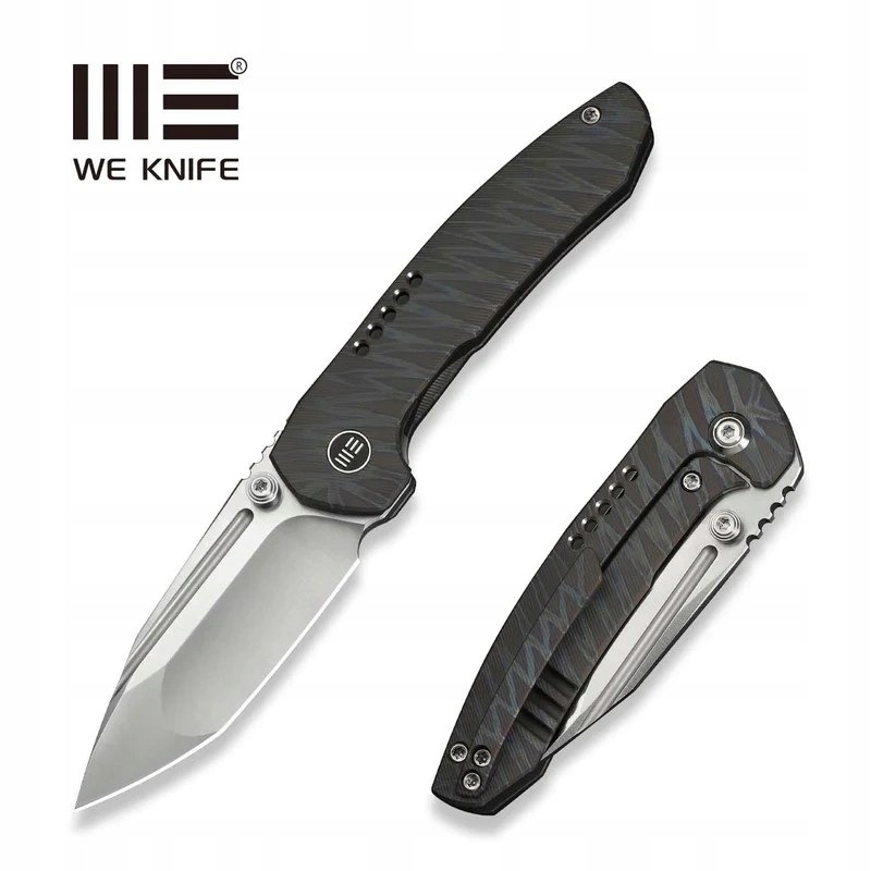 Nóż składany WeKnife Micro Trogon Tiger Stripe Titanium, Satin M390 by Bria