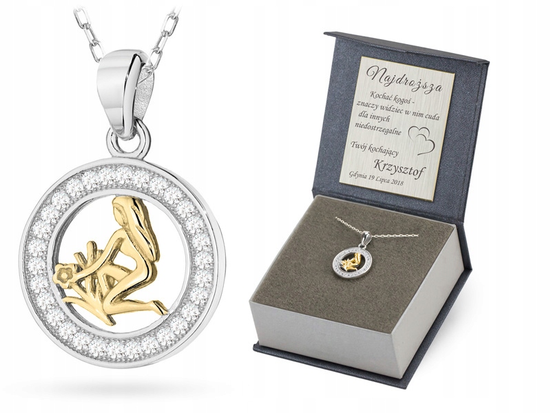 Stříbrný Řetízek A Přívěsek 925 Zvěrok Panna