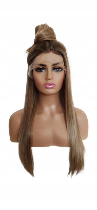 Paruka Lace Front hnědá blond 40/55/70 cm 2 Čepice