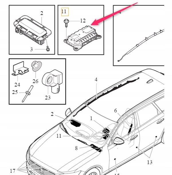 31451528 - Передний датчик столкновения Volvo
