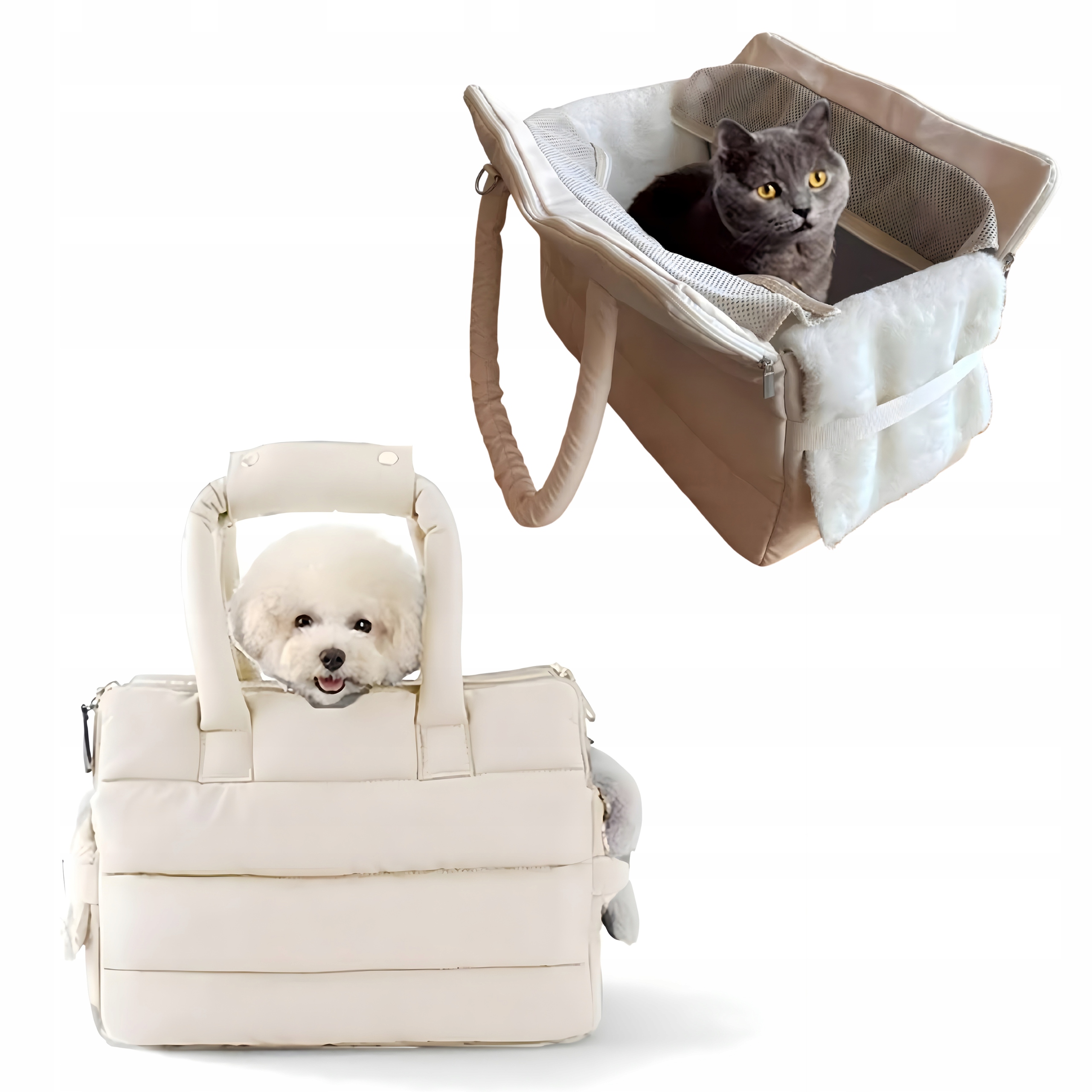 Levně Přepravka Pro Malého Kočičího Psa Přes Rameno Zimní Prošívaný Premium Siemiec