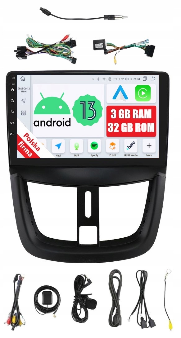Rádio 2DIN Navigace Android Peugeot 207 3/32 Gb Dsp Carplay