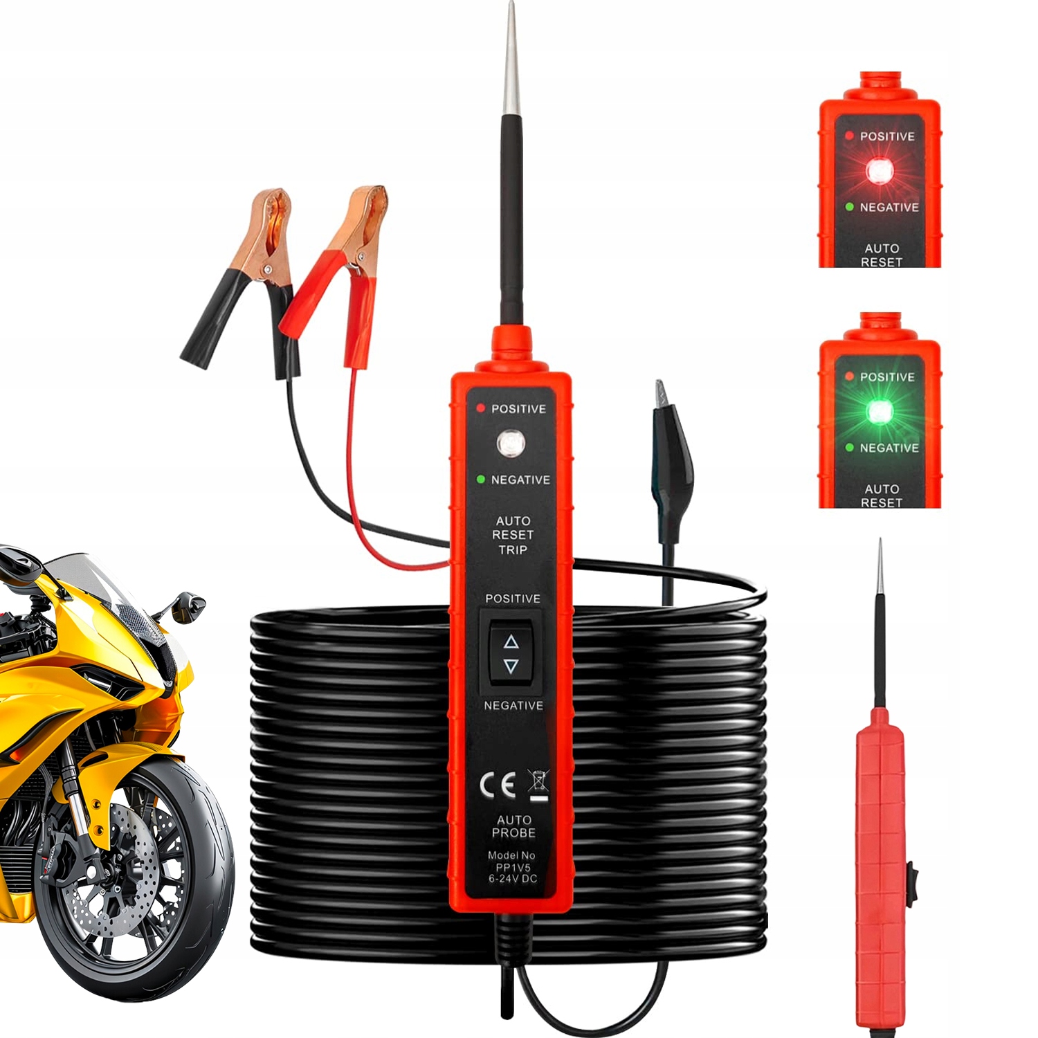 Tester Obwodów Elektrycznych Pojazdów 6-24V Kompletny Zestaw Do Diagnostyki