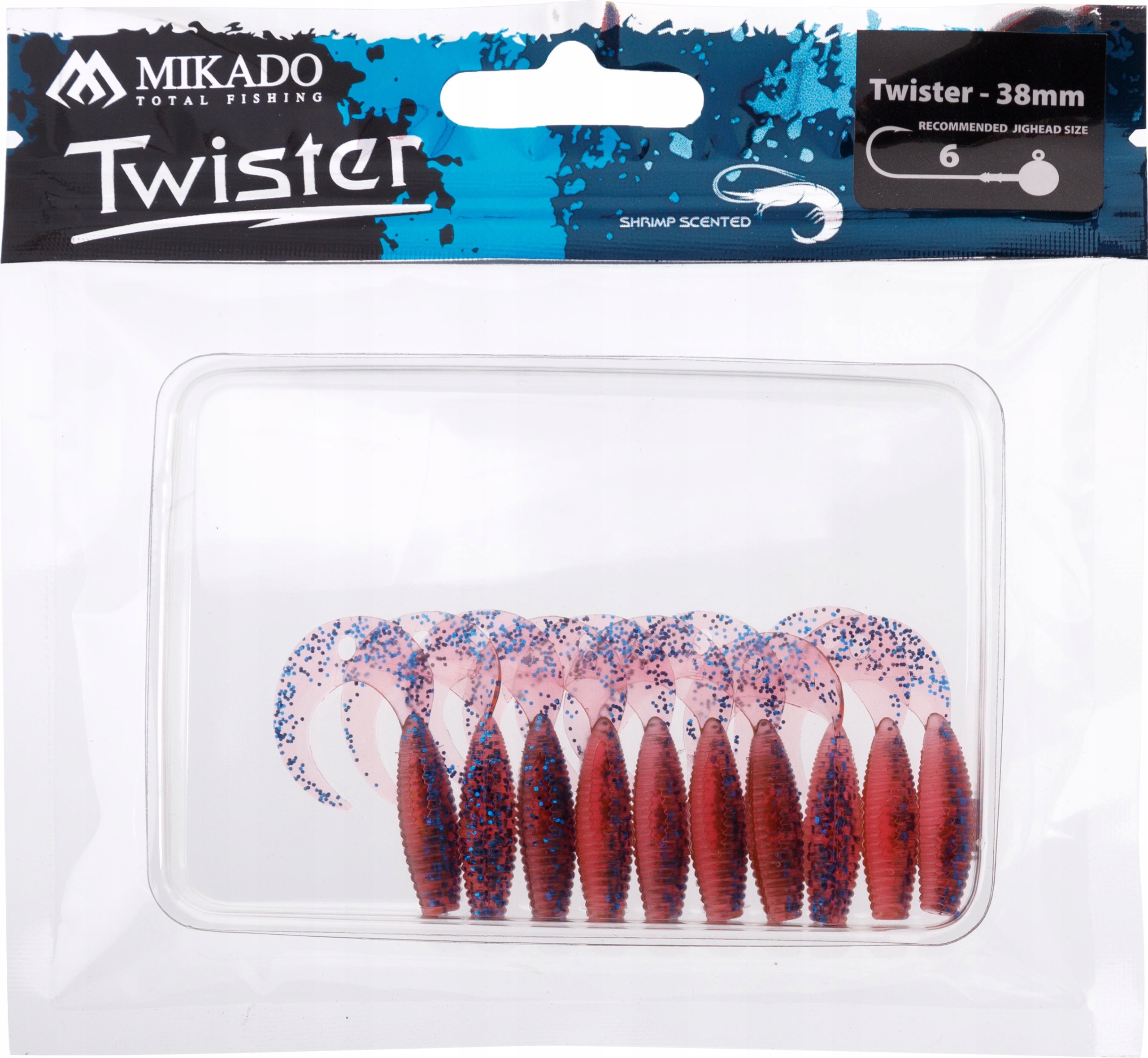 Twistery Na Okonia Mikado Łowne 3,8CM 10 Szt V Przynęta Twister