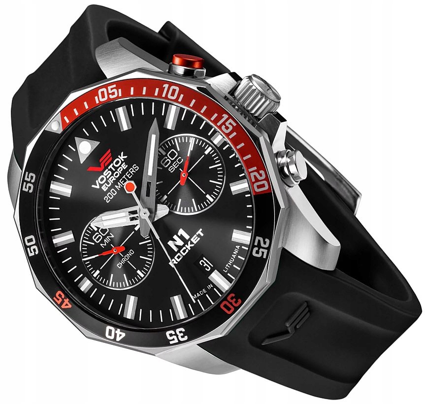 Sportovní Pánské Hodinky Vostok Europe 6S21-225A707S Rocket Černá Chrono Box
