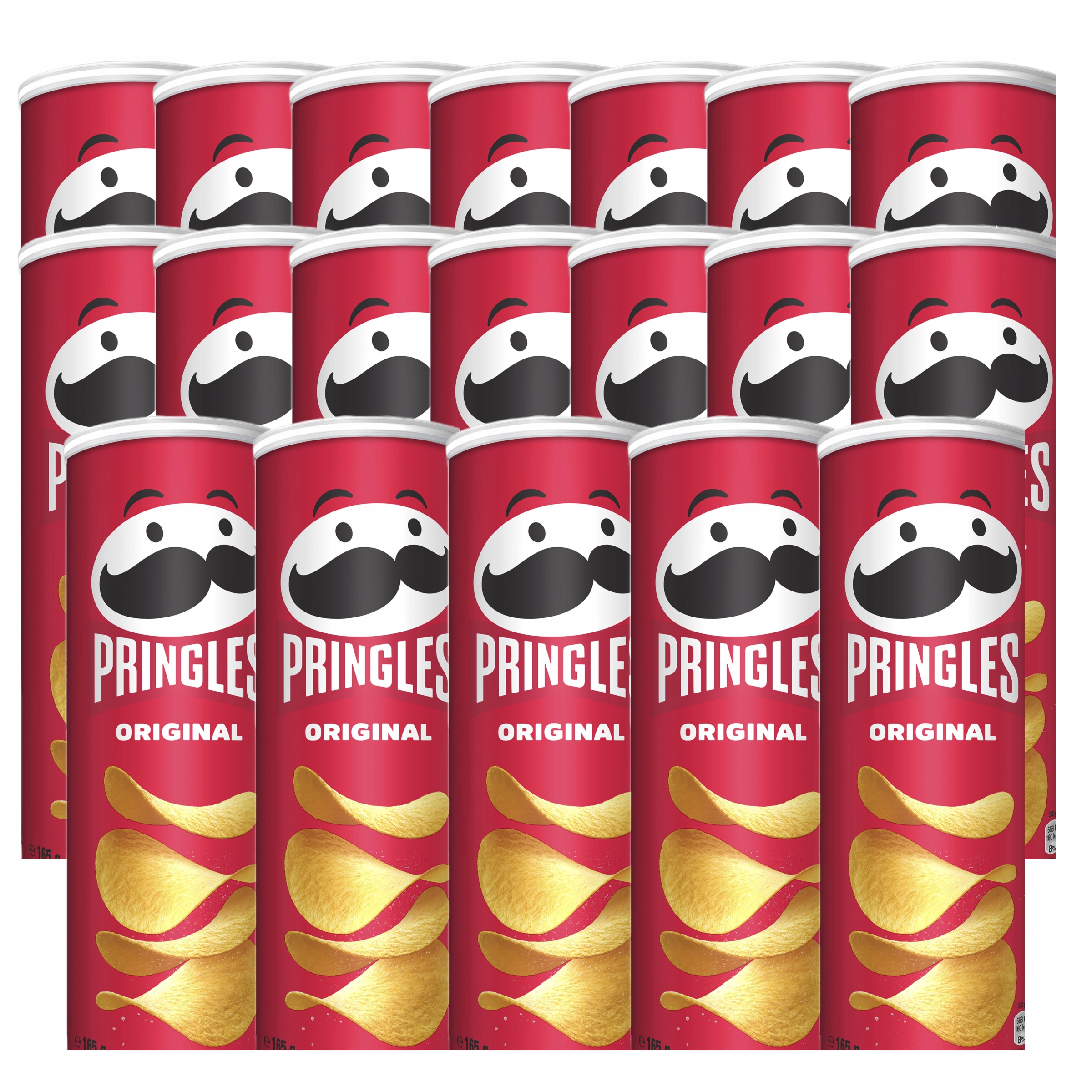 Zestaw 19x Chipsy Pringles Original tuba 165g Solone
