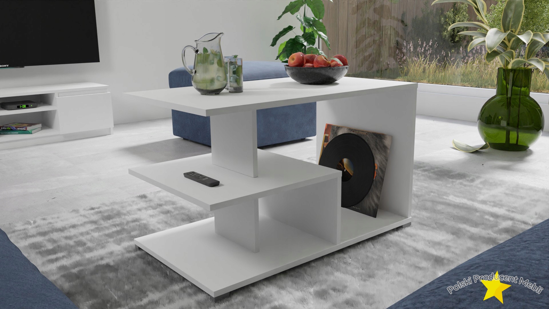 STOLIK KAWOWY ŁAWA TEXAS BIAŁA PŁYTA 18 mm Głębokość mebla 51 cm