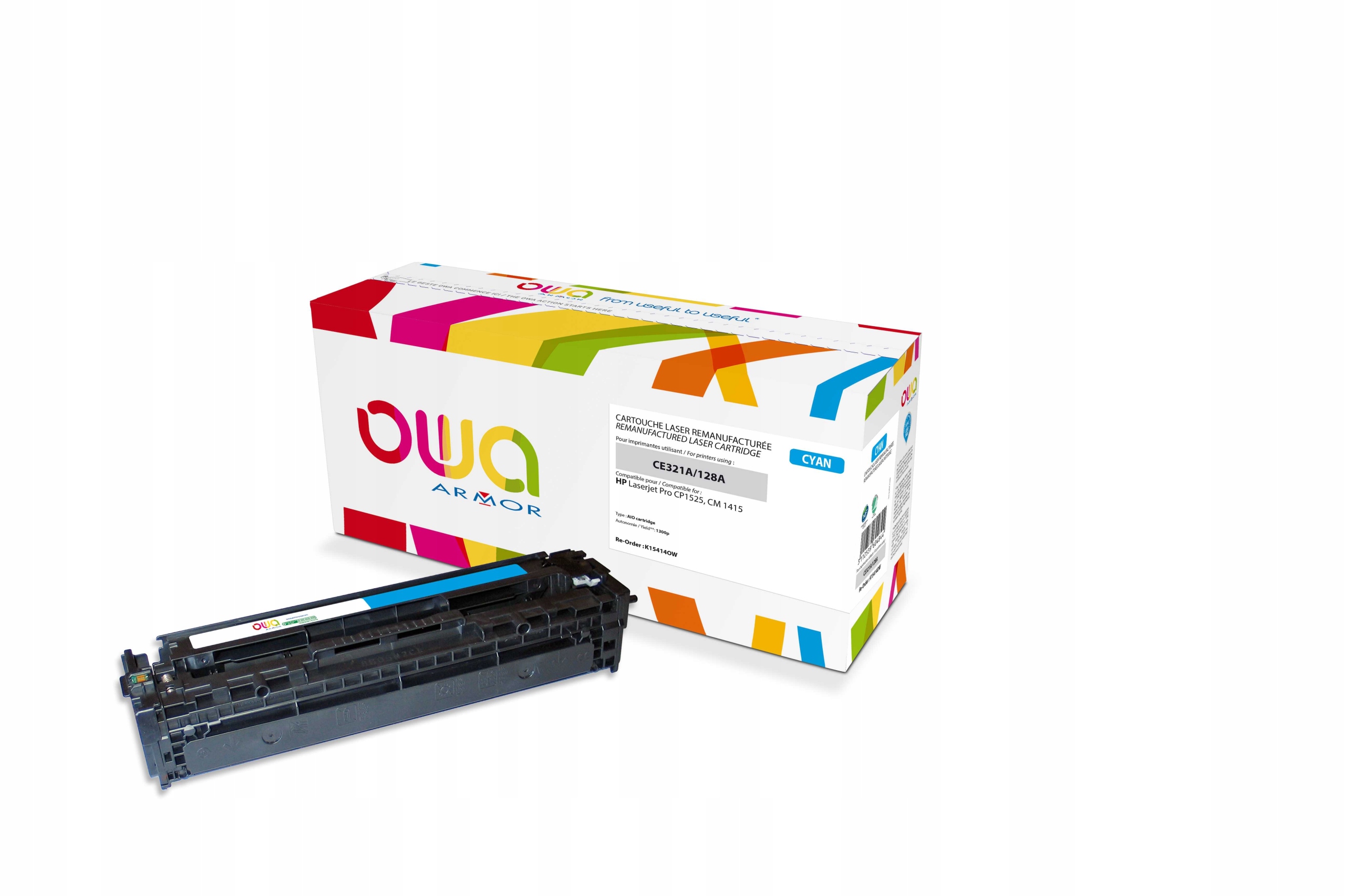 Owa Armor toner kompatibilný s Hp CE321A, 1300st, modrá/ cyan K15414OW