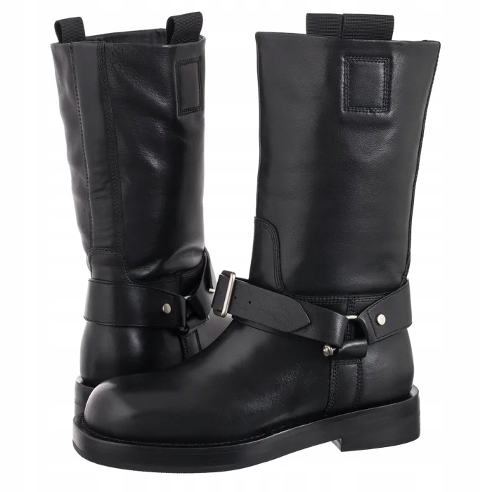 Dámské Kožené Kozačky Carinii Černé B9938-353 Black