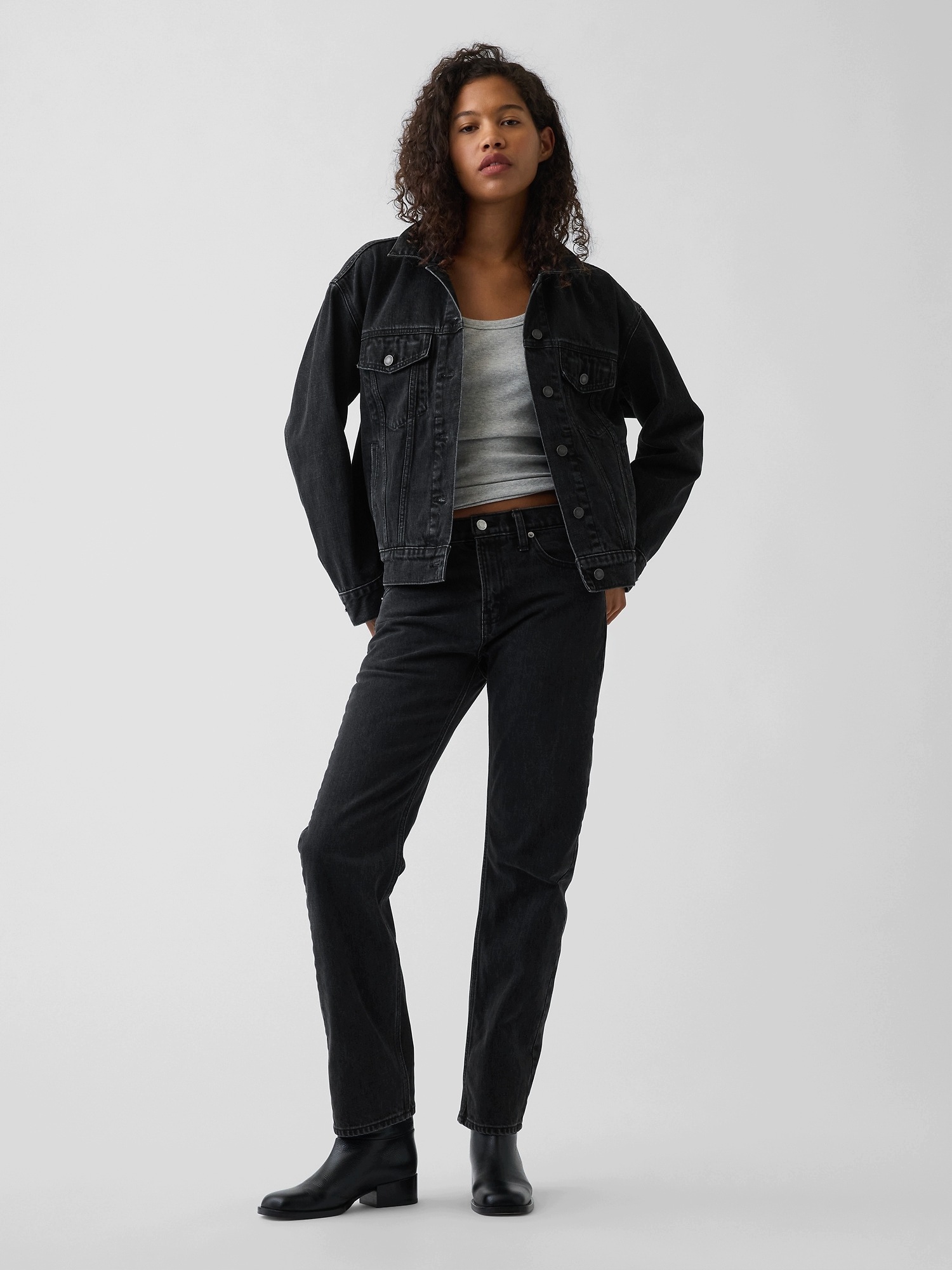 Gap Džíny Mid Rise Straight Taper