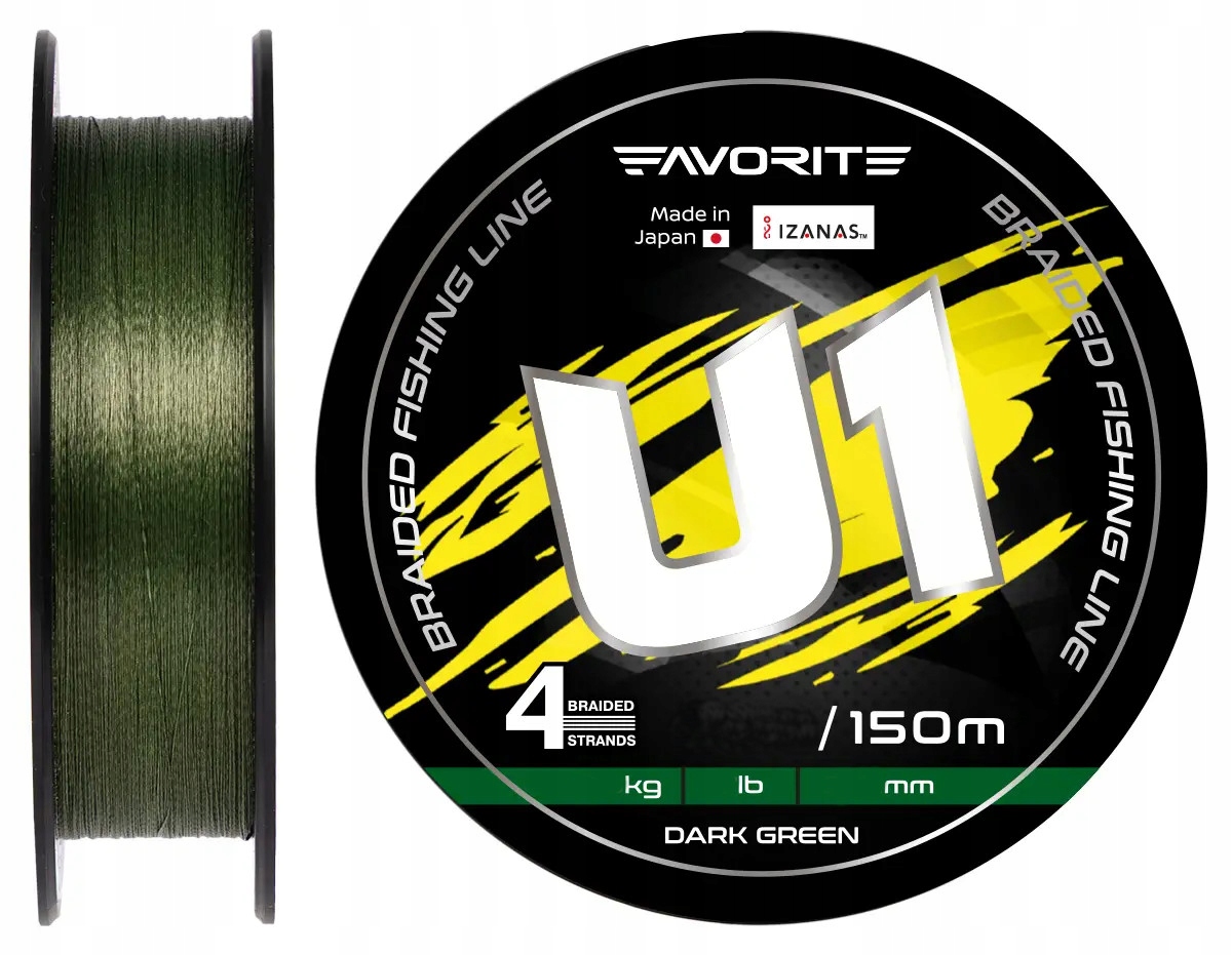 Favorite Plecionka U1 Pe 4x Dark Green 0,209 mm 9,0 kg 20lb/ 150m Japan