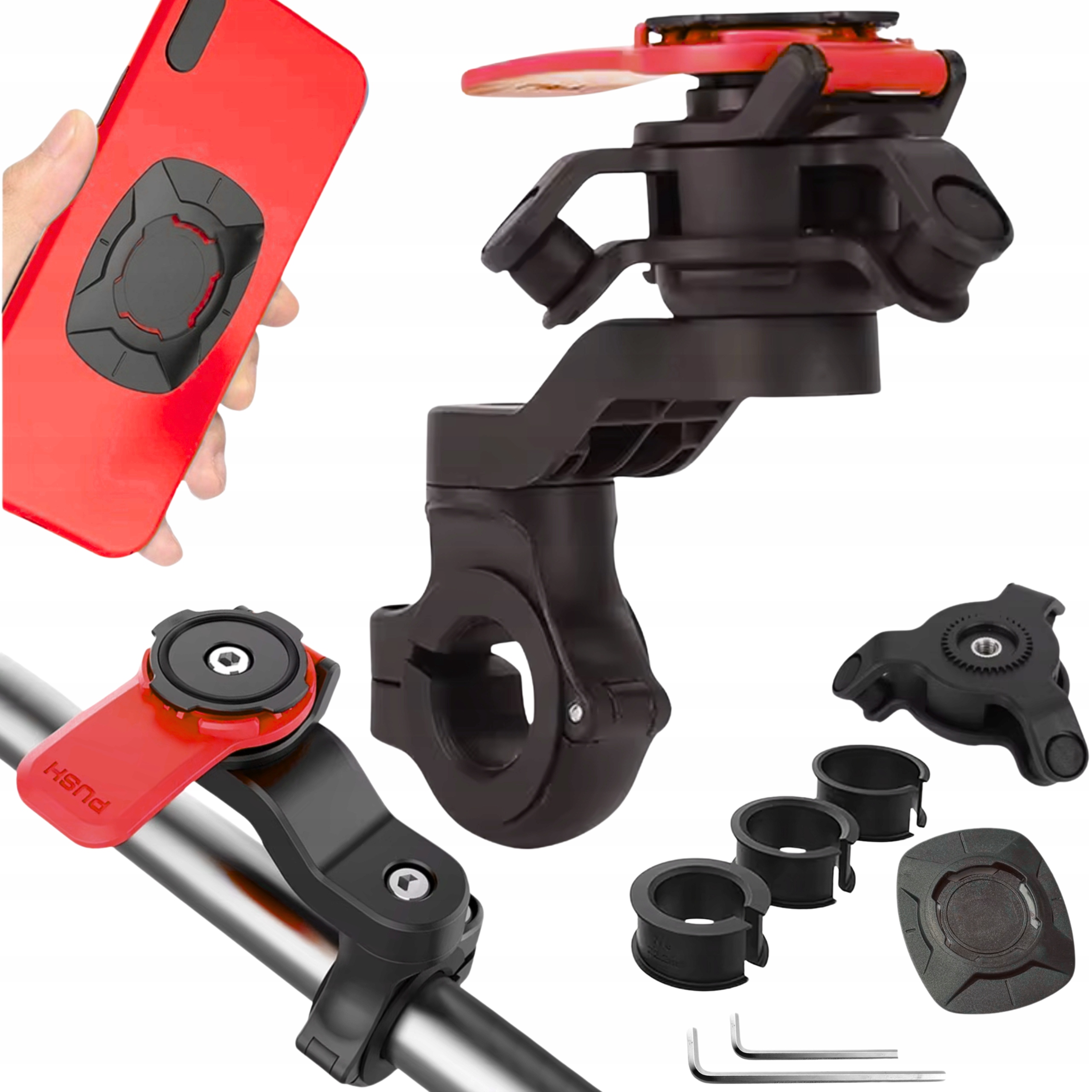 Uchwyt Na Telefon Z Tłumikiem Drgań Quad Motocykl Rower Funkcja Lock Mocny