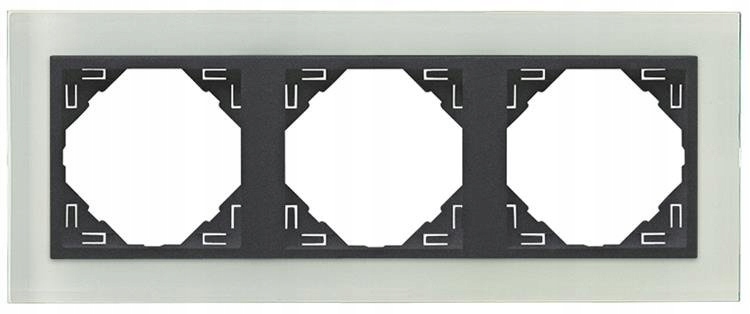 Efapel Crystal Rámik 3-BODOVÉ Sklo Grafit 90930 Tcs