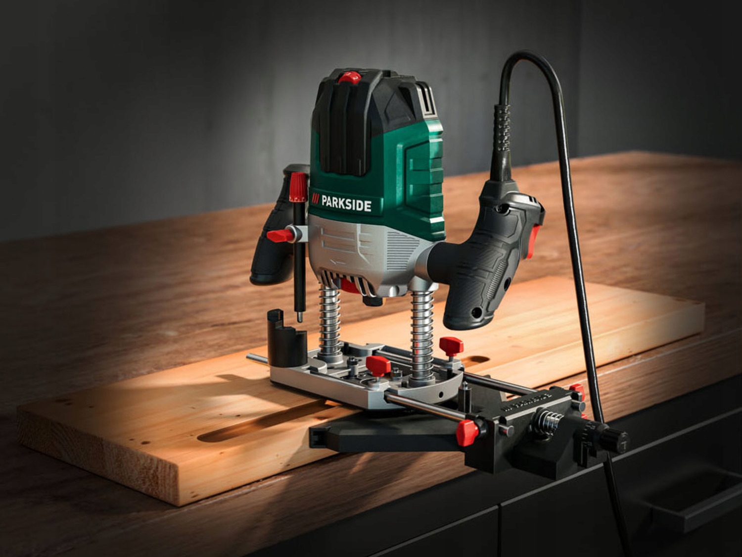 FREZARKA GÓRNOWRZECIONOWA PARKSIDE POF 1200 D3, 1200 W + FREZY nowa dostawa Maksymalna głębokość frezowania 55 mm