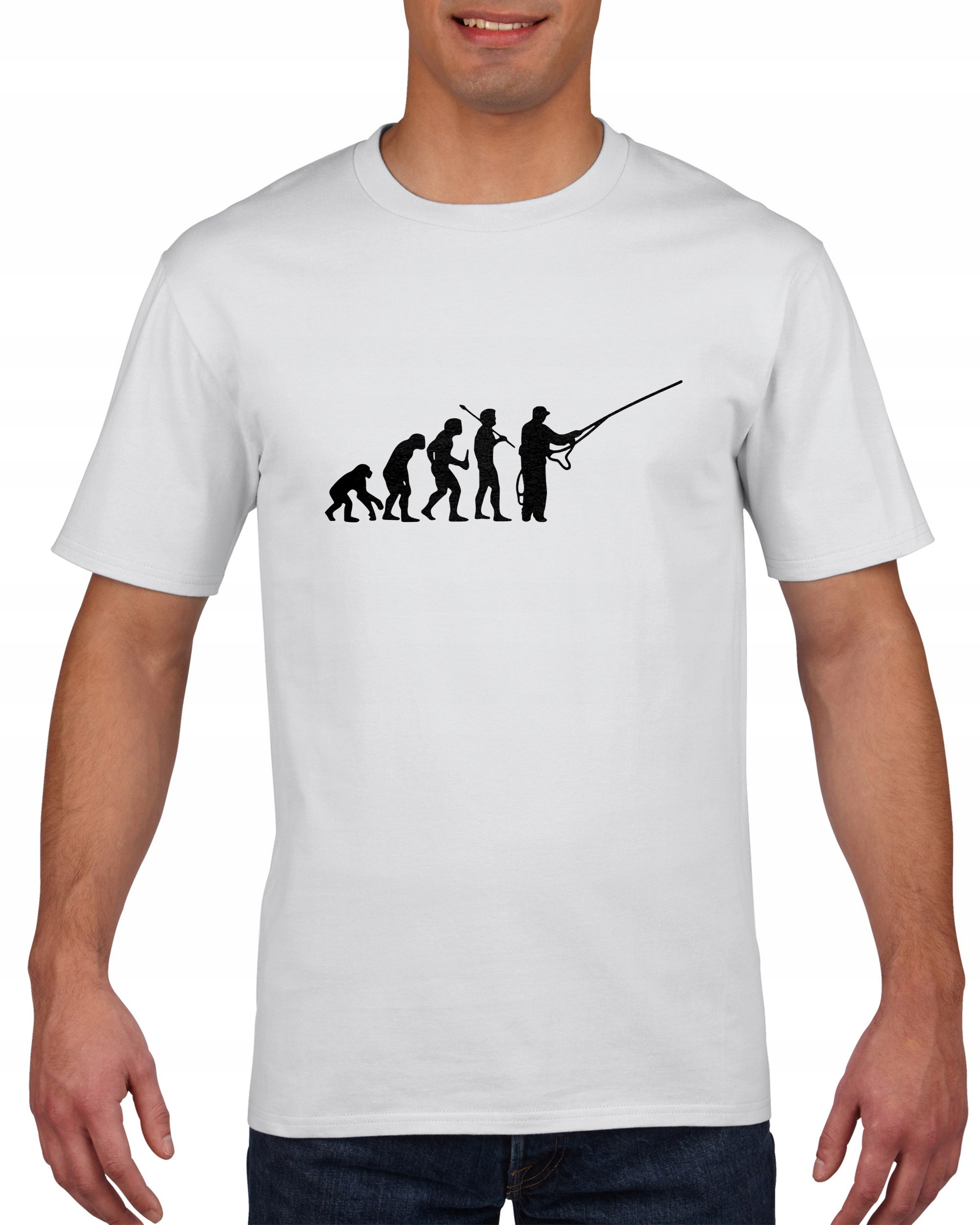 

Koszulka męska Ewolucja człowieka wędkarz S