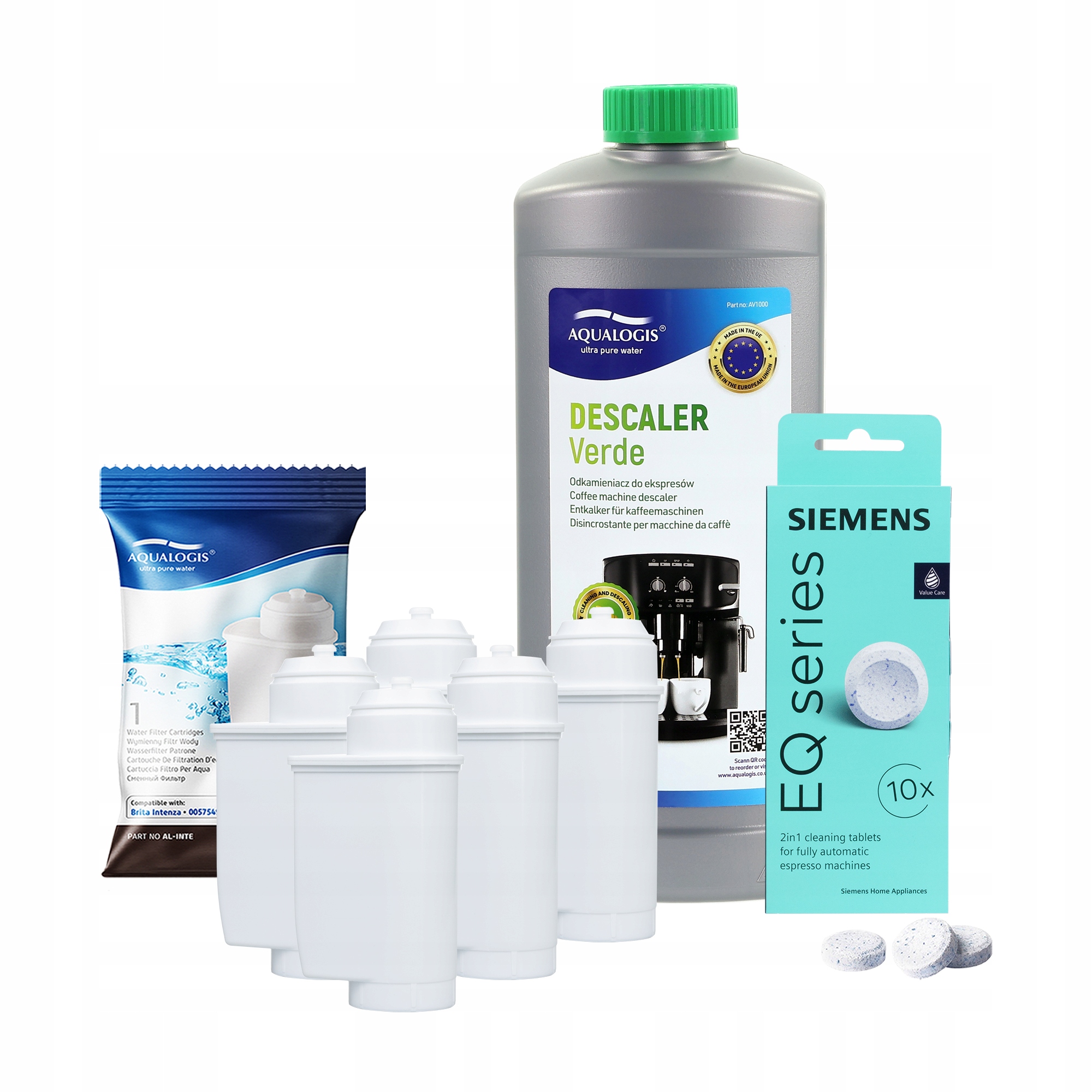 5 x filtr vody AL-Inte pro kávovar Siemens odvápňovač 1 l tablety