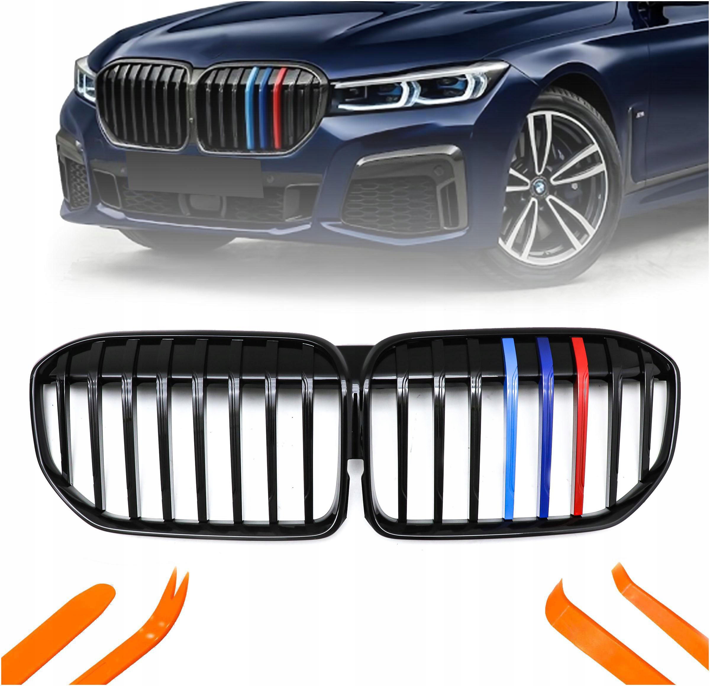 Přední Atrapa Pro Bmw 7 G11 LCI 19-22 Černá Lesklá Barva M Balení 1 Žebro