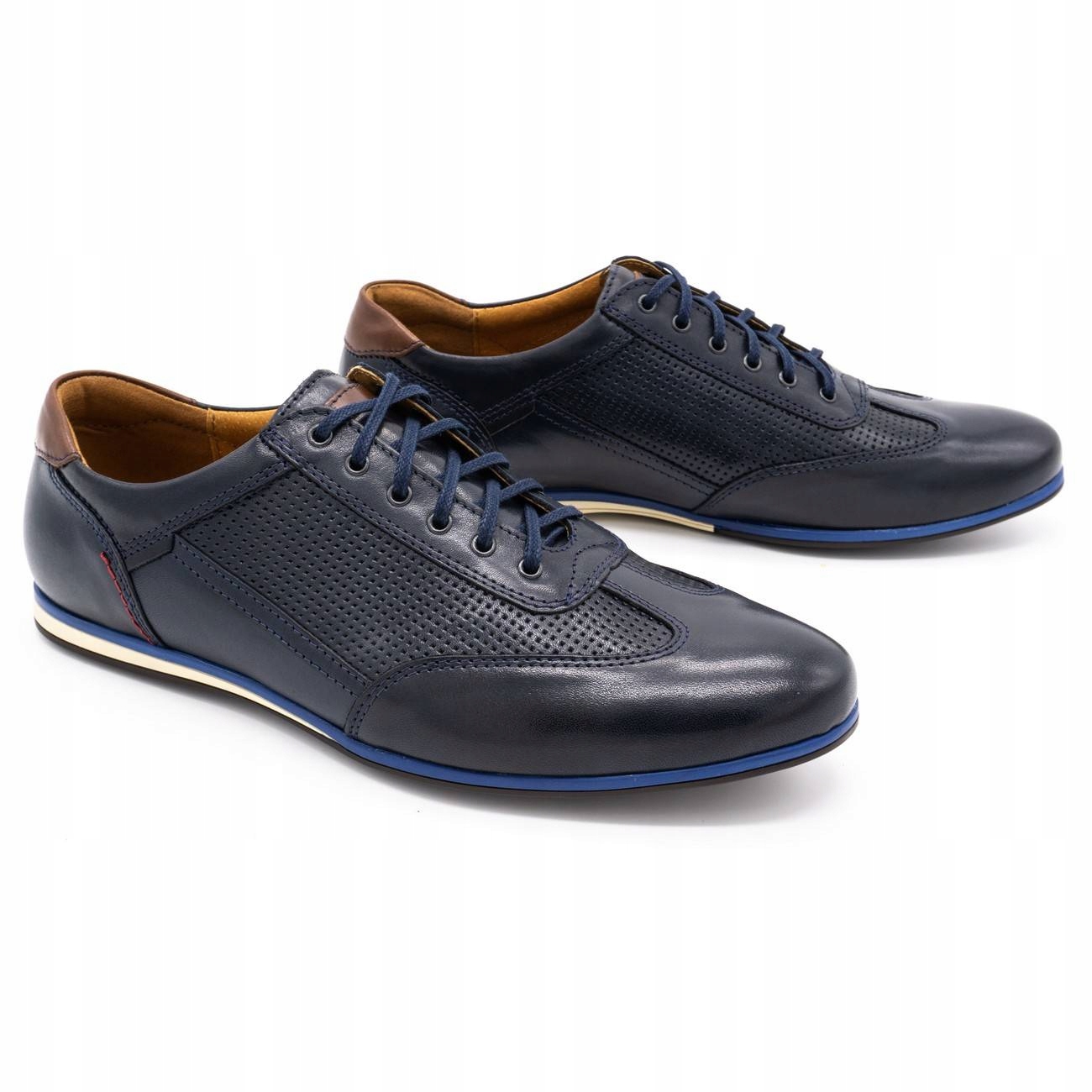 

Buty męskie skórzane casual 64/54 granatowe 45