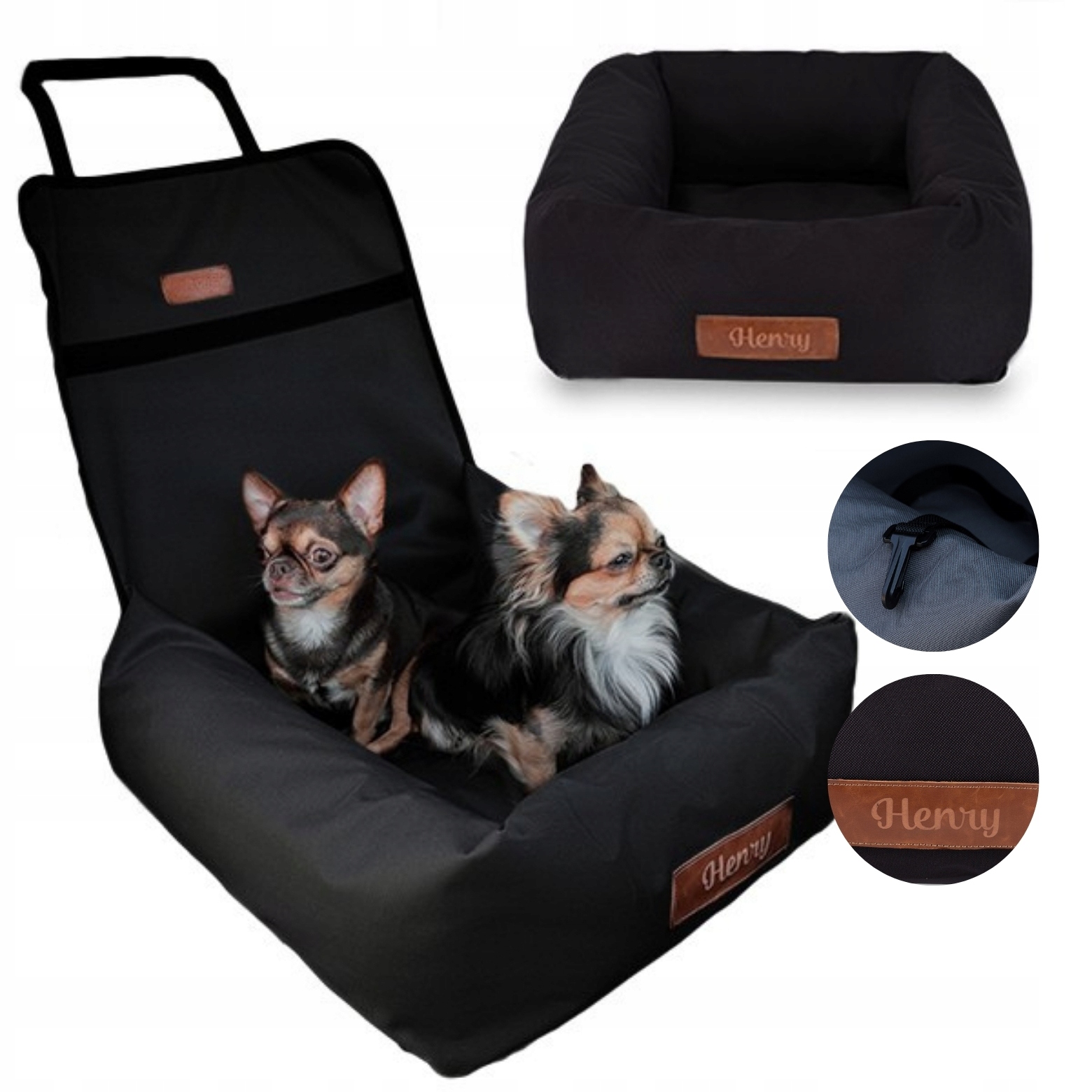 Levně Přepravka pro psa kočku autosedačka do auta gravírování jména Bonus