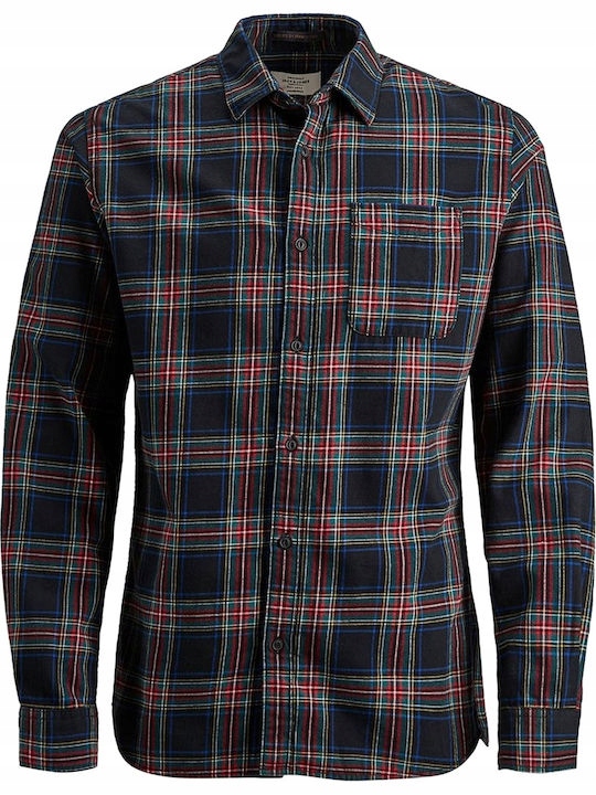 H1605 JACK&JONES Checked Shirt SLIM FIT TRIČKO S DLHÝM RUKÁVOM PÁNSKA S