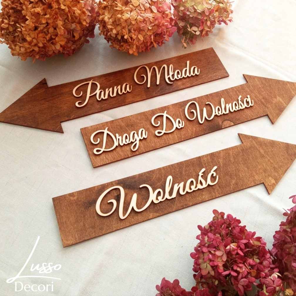 Drogowskaz Ślubny Panna Młoda Pan Młody