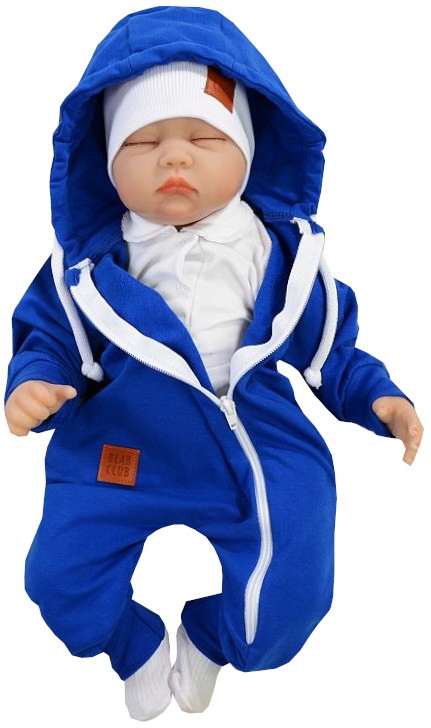 DRES KOMBINEZON PAJACYK BAWEŁNIAN niebieski 80 L11D Marka Inna marka