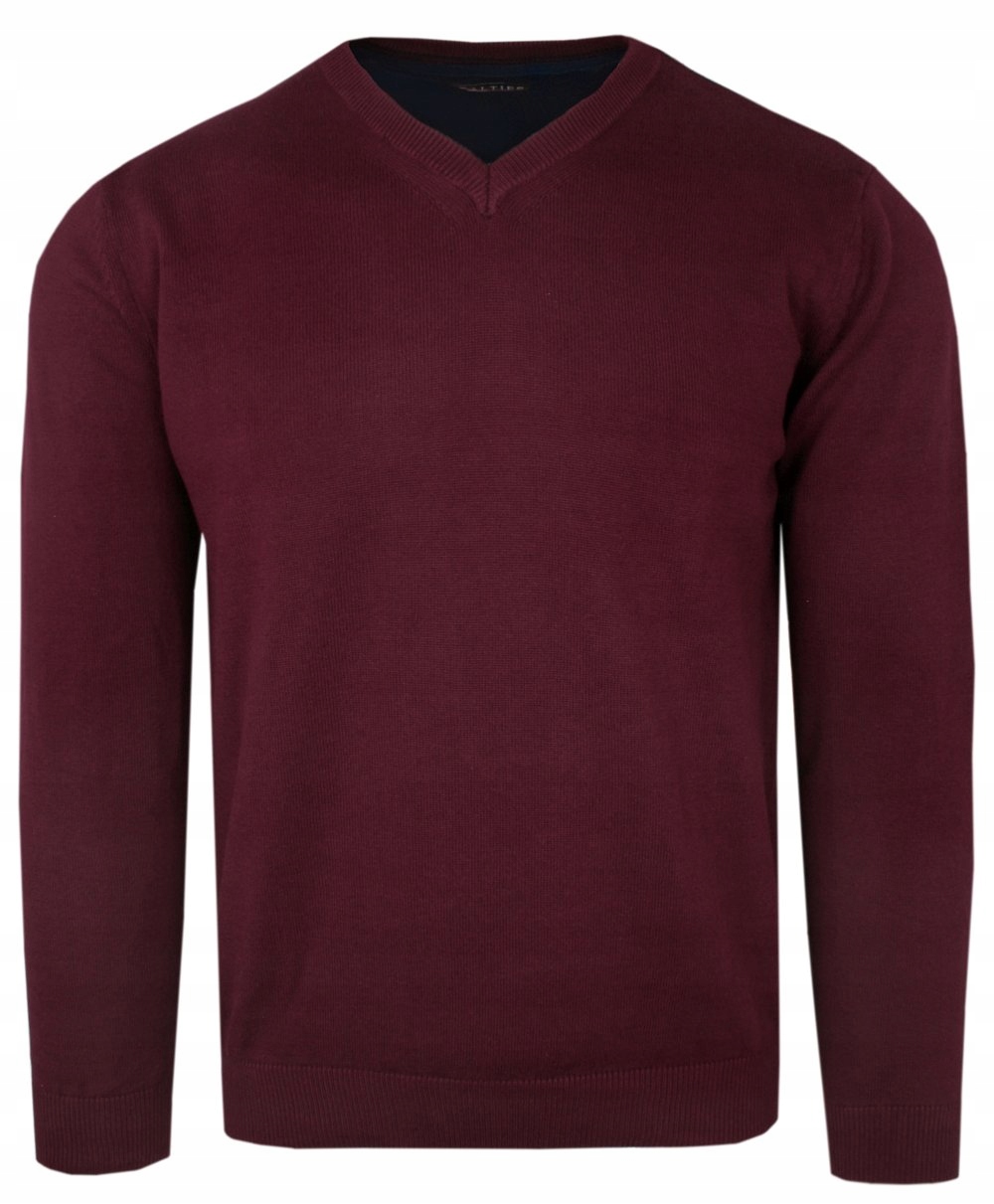 Pánský svetr s výstřihem do V (V-Neck) Alties Bordový XL