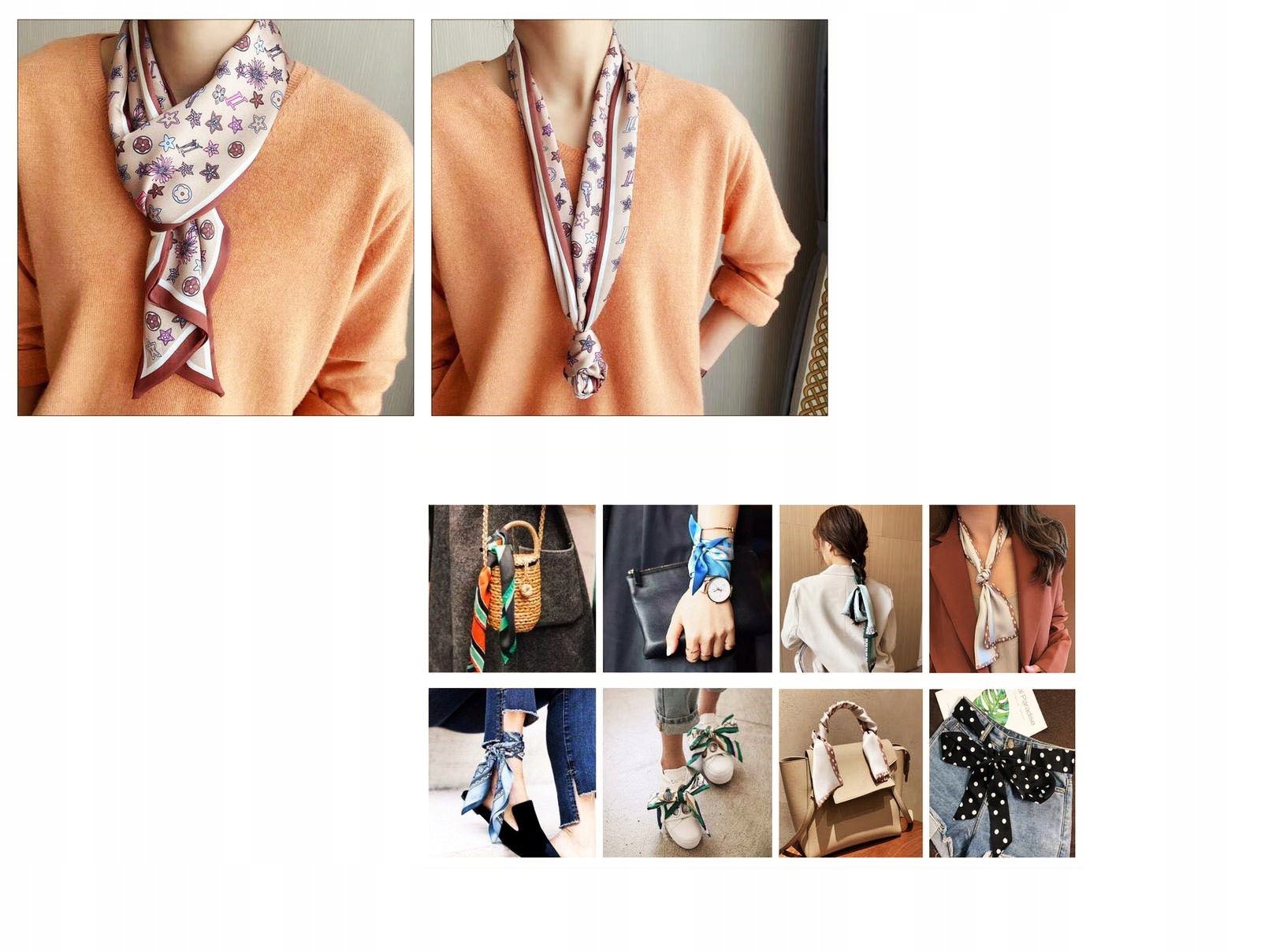 APASZKA BANDANA wąska długa podwójna 13/145CM LUI Płeć kobieta