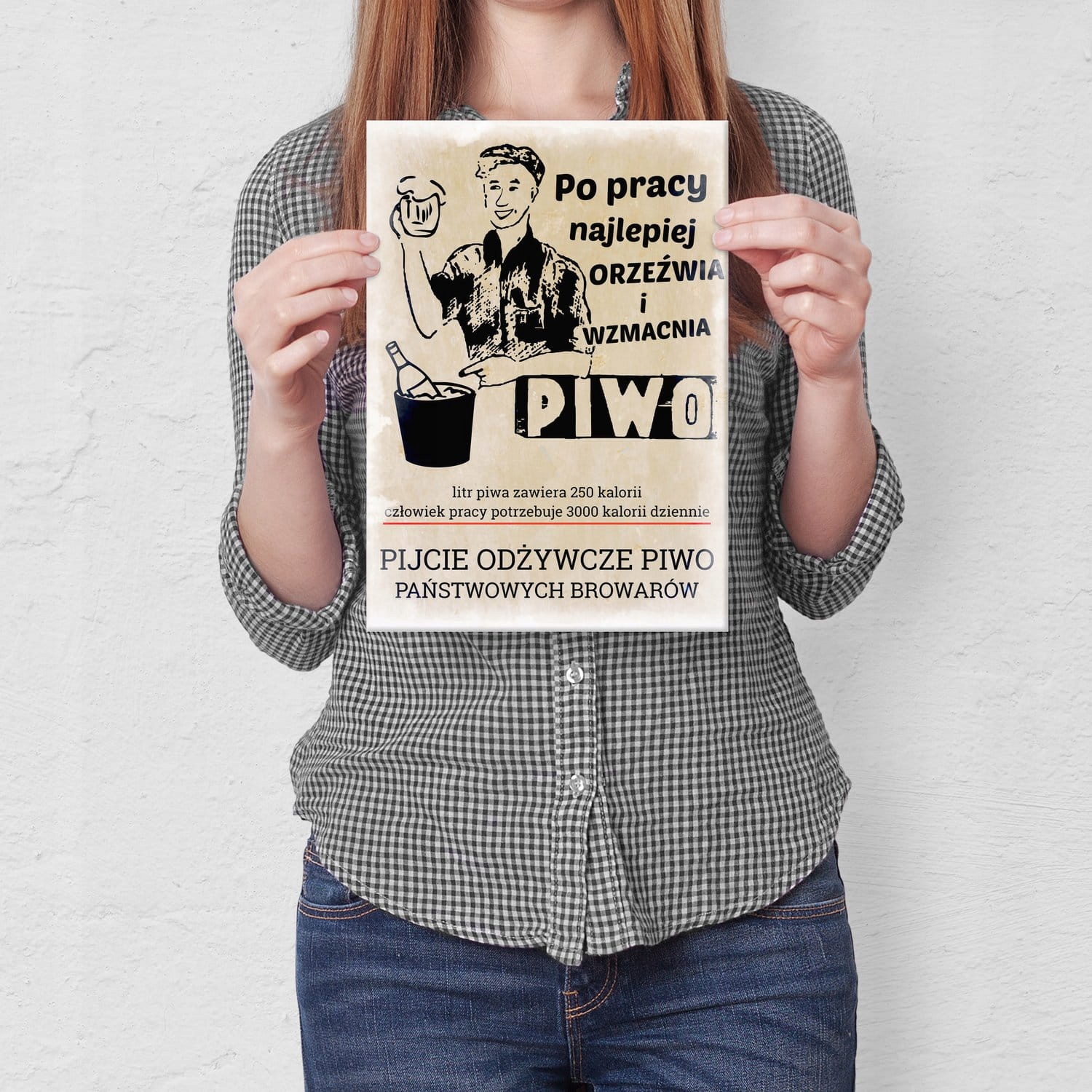 Metalowa tablica PRL blacha plakat z napisem napis obraz PIWO PO PRACY Kod producenta BM.PPPP.S